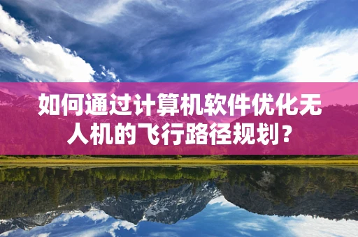 如何通过计算机软件优化无人机的飞行路径规划？