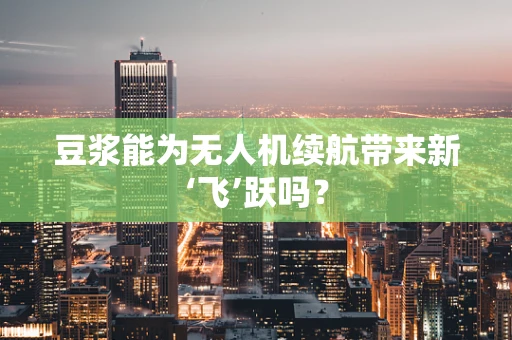 豆浆能为无人机续航带来新‘飞’跃吗？