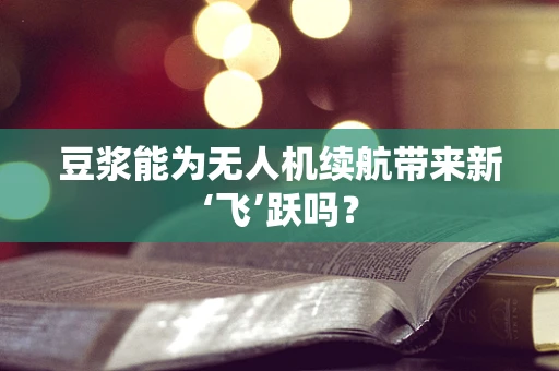 豆浆能为无人机续航带来新‘飞’跃吗？