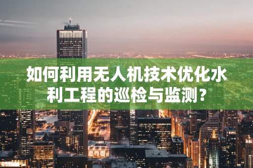 如何利用无人机技术优化水利工程的巡检与监测？