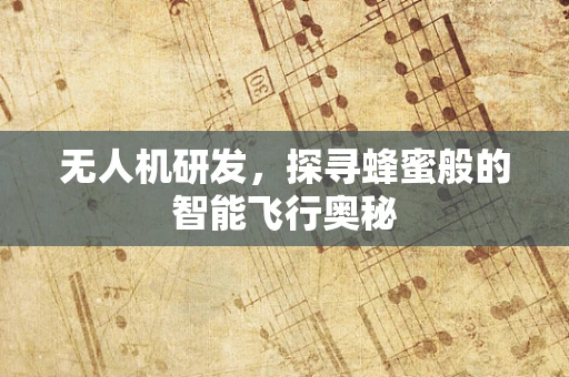无人机研发，探寻蜂蜜般的智能飞行奥秘