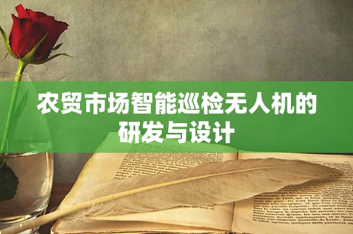 农贸市场智能巡检无人机的研发与设计