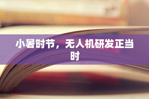 小暑时节，无人机研发正当时