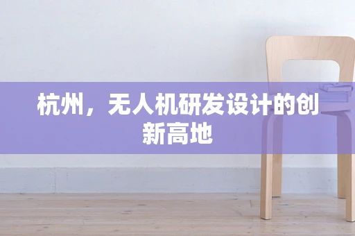 杭州，无人机研发设计的创新高地