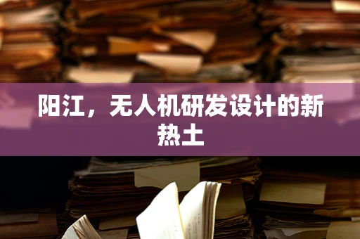 阳江，无人机研发设计的新热土