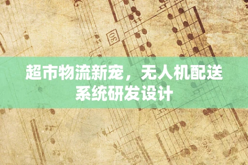 超市物流新宠，无人机配送系统研发设计