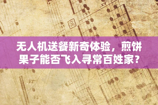 无人机送餐新奇体验，煎饼果子能否飞入寻常百姓家？